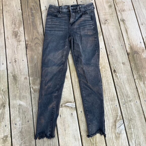 American Eagle Black Distressed Hi-Rise Jegging Curvy Jeans Size 4 - Picture 1 of 10